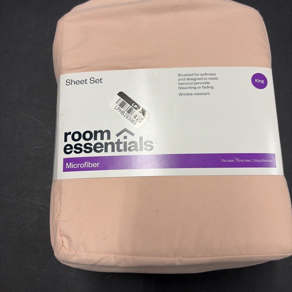 Pink Room Essentials Microfiber Sheet Set Size King New 20602